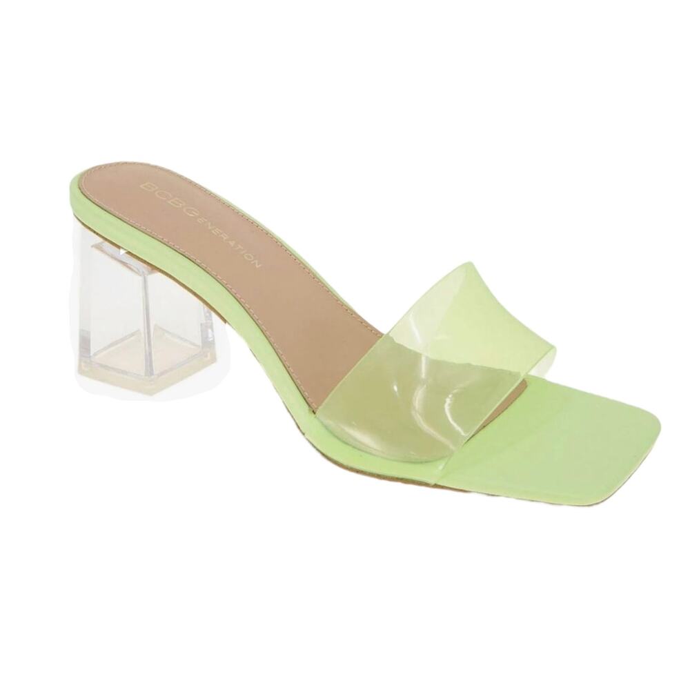 BCBGeneration Women's Luckee Dress Slide Sandals Green Size 9 1/2